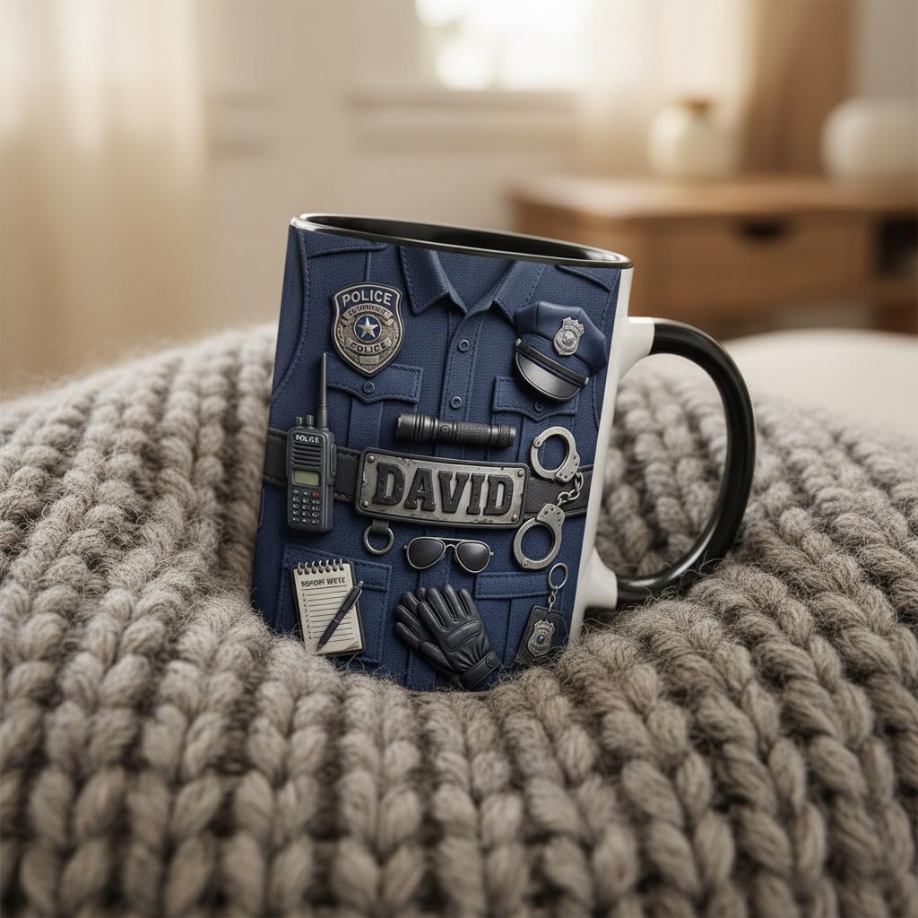 Personalized Police Bulletproof Vest Mug, Officer Uniform Cup, Policemen Coffee Mugs, Gift for Him - image 2