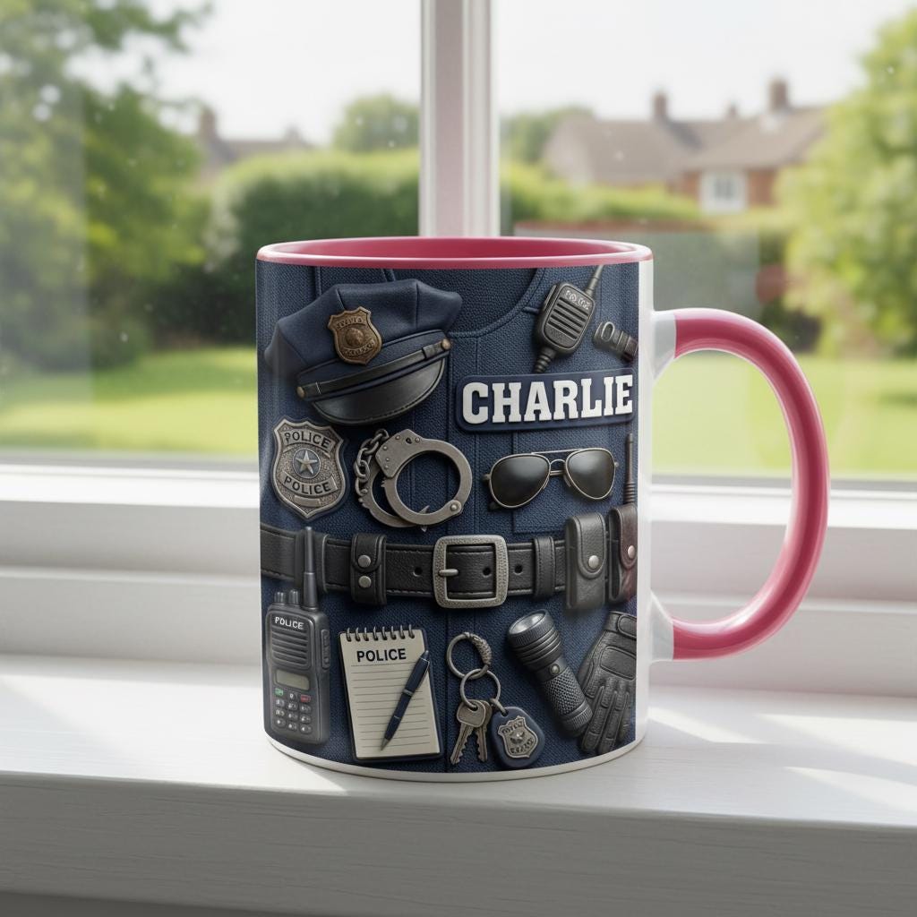 Personalized Police Bulletproof Vest Mug, Officer Uniform Cup, Policemen Coffee Mugs, Gift for Him - image 2
