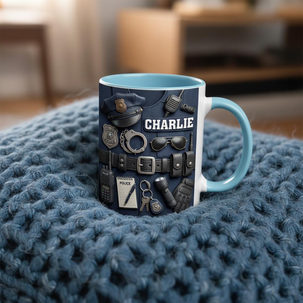 Personalized Police Bulletproof Vest Mug, Officer Uniform Cup, Policemen Coffee Mugs, Gift for Him - image 4