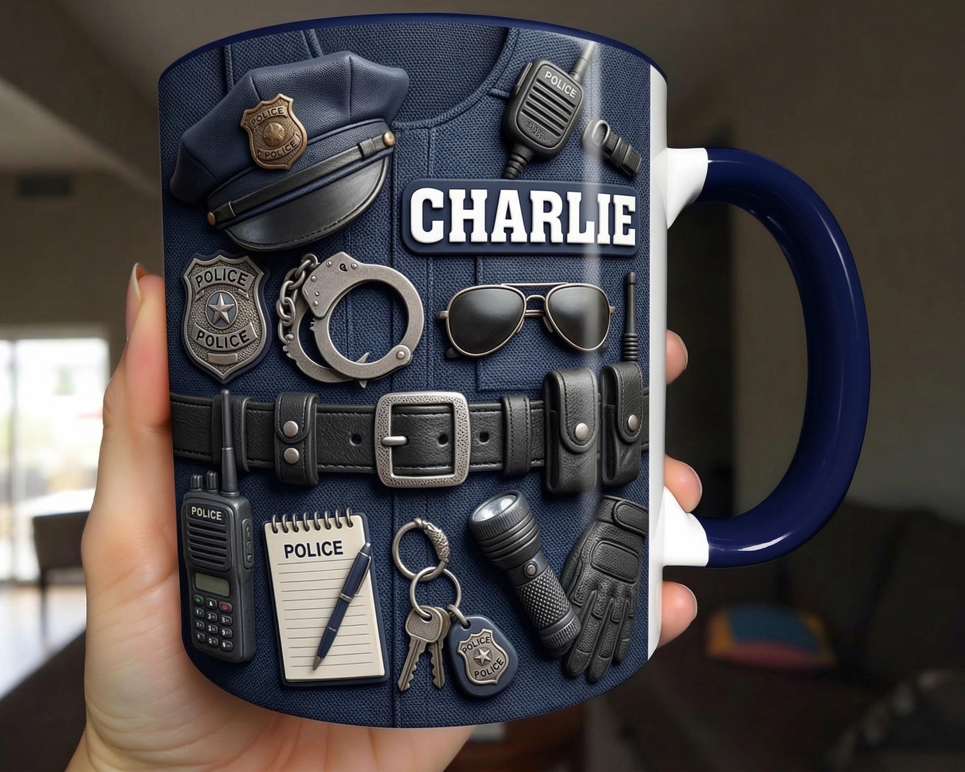Personalized Police Bulletproof Vest Mug, Officer Uniform Cup, Policemen Coffee Mugs, Gift for Him