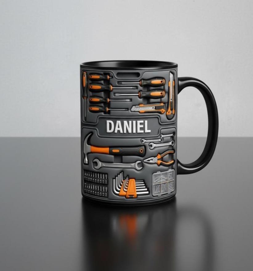 Personalized Tool Mechanic Coffee Mug, Handyman Gift, Custom Name Workshop Cup, Gift for Dad Grandpa - image 3