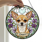Custom Chihuahua  Dog Portrait Stained Glass Suncatcher, Personalized Pet Memorial Photo Suncatcher, Dog Loss Keepsake, Pet Loss Gift - image 4