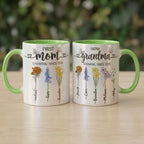 Custom Name Mom Grandma Flowers Mug, Mother's Day Gifts, Grandmas Garden, Faux Crystal 3D Effect - image 7