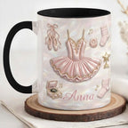 Personalized Dance Ballet Faux 3D Effect Accent Mug, Elegant Dancer Coffee Cup, Ballet Lover Gift - image 3