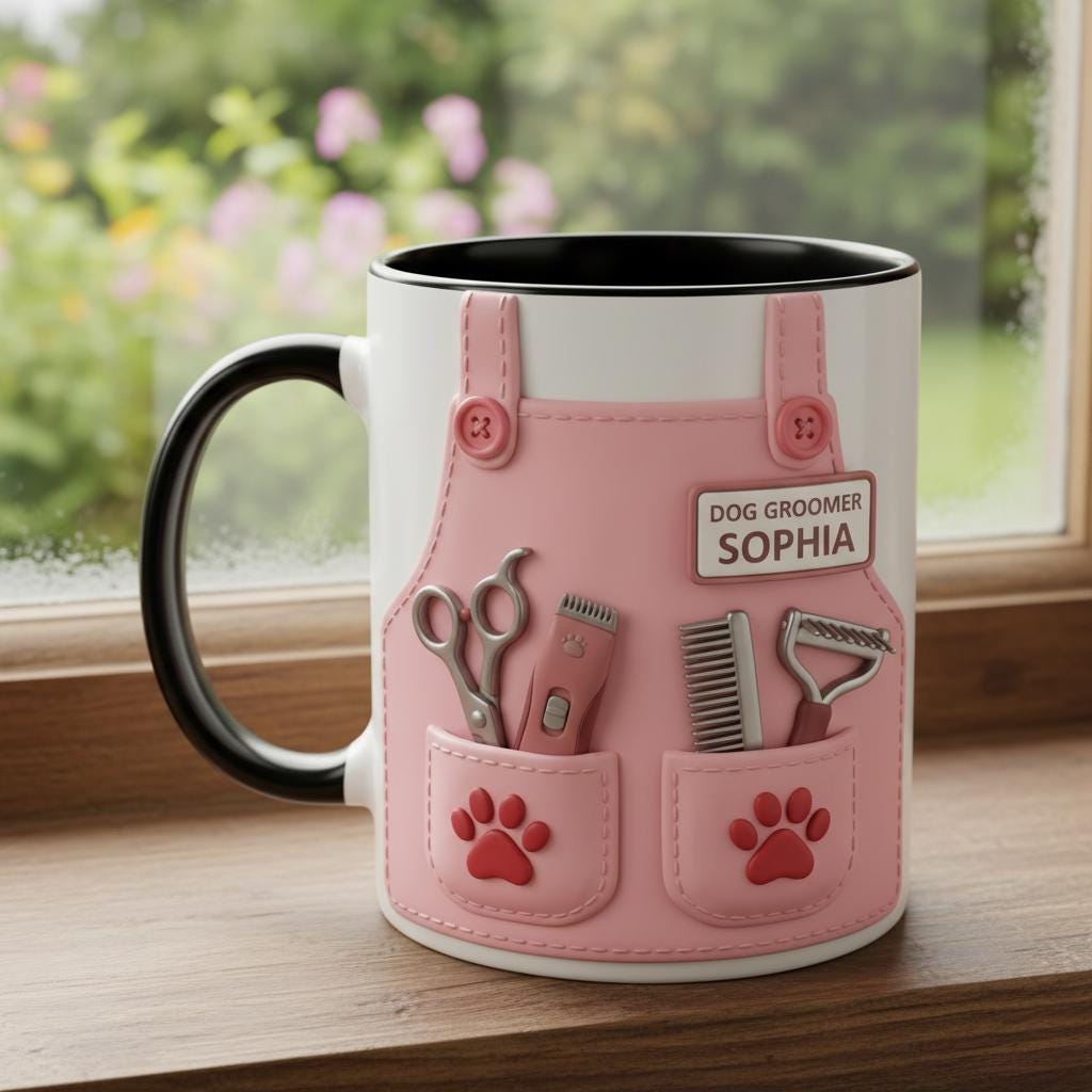 Custom Dog Groomer Mug, Personalized Dog Grooming Coffee Cup, Groomer Gift, Dog Lover - image 4