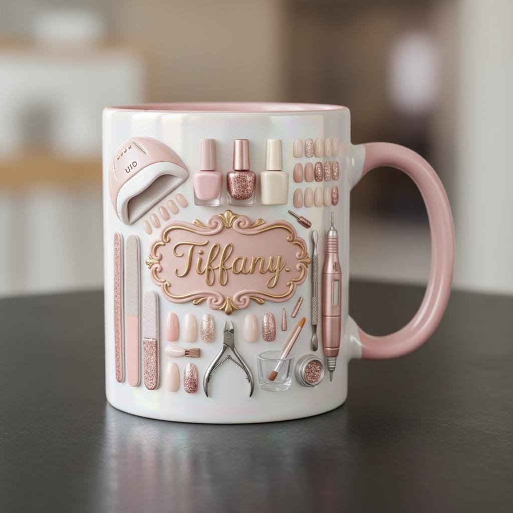 Custom Name Nail Tech Coffee Mug, Nail Salon Owner Accent Mug, Gift for Nail Artist - image 4