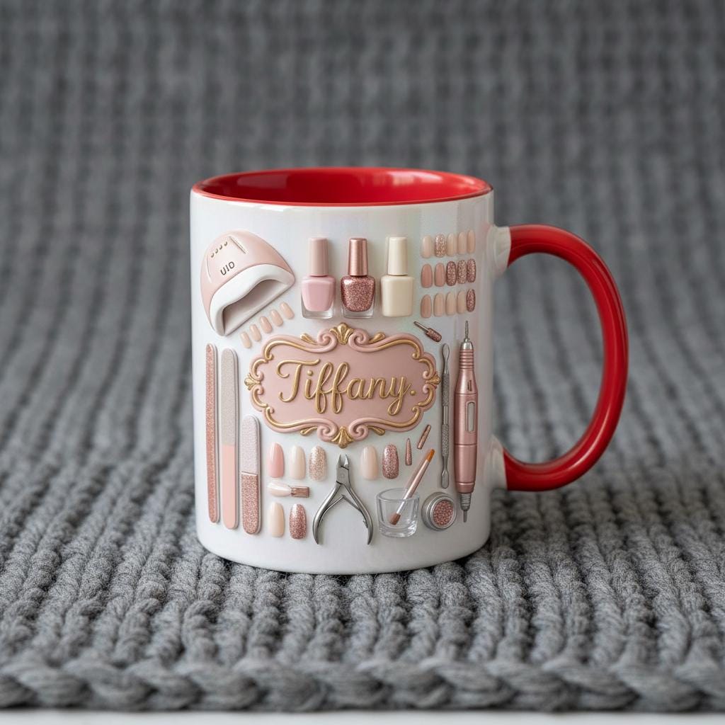 Custom Name Nail Tech Coffee Mug, Nail Salon Owner Accent Mug, Gift for Nail Artist - image 2