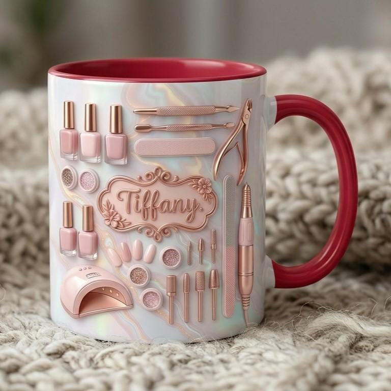Custom Name Nail Tech Coffee Mug, Nail Salon Manicurist Owner Accent Mug, Gift for Nail Artist - image 4