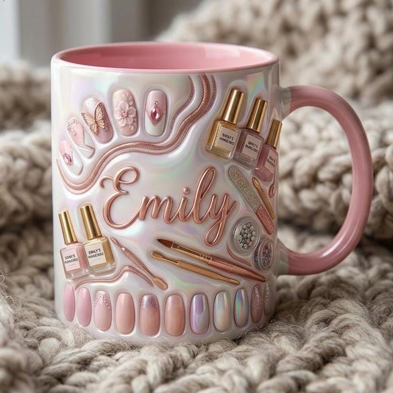 Custom Name Nail Tech Coffee Mug, Nail Salon Owner Manicurist Accent Mug, Gift for Nail Artist - image 4