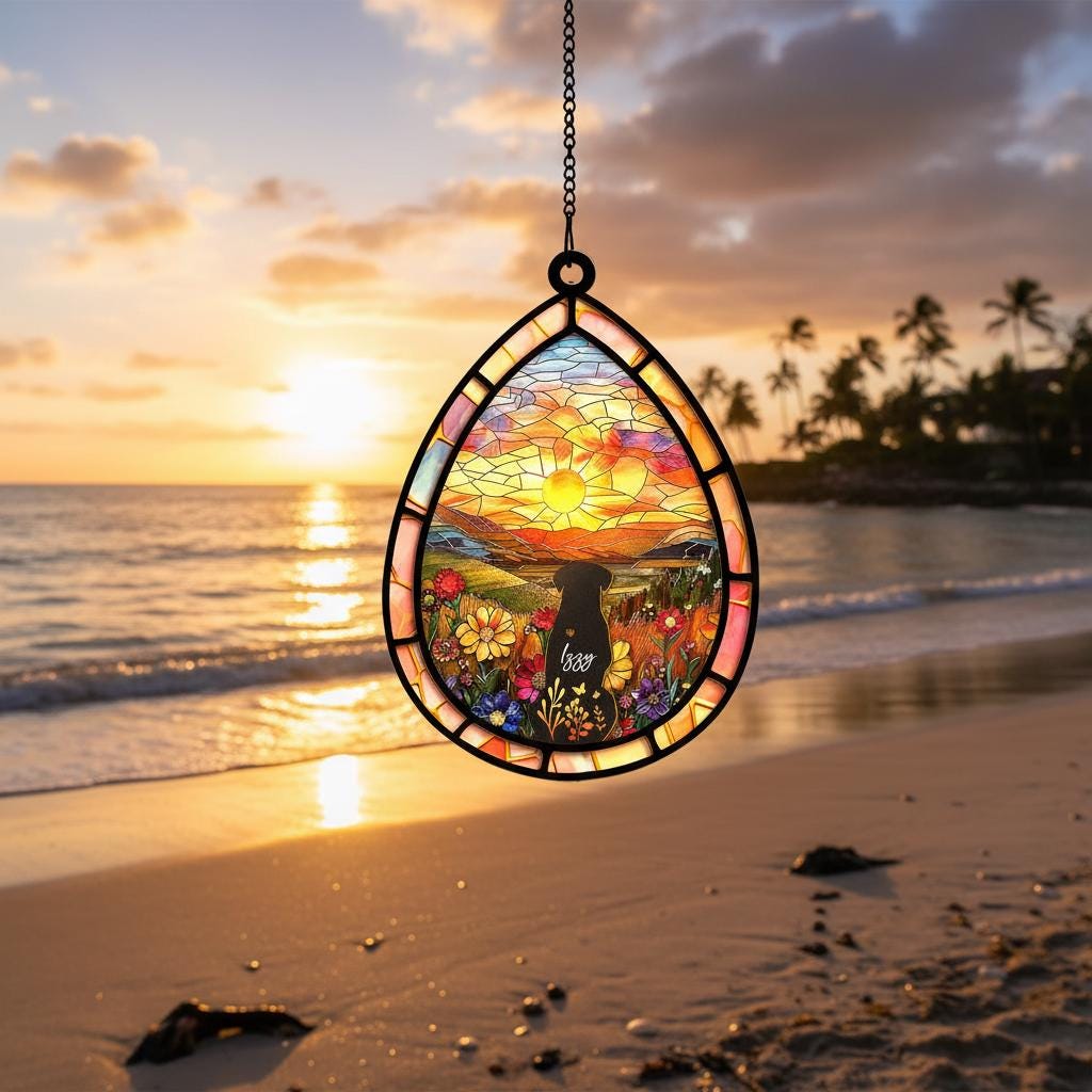 Personalized Dog Loss Sympathy Gift, Custom Dog Memorial Suncatcher, Teardrop Dog Memorial Suncatcher, Puppy Loss Gift, Pet Memorial Gift - image 7