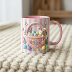 Personalized Bunny Easter Mug, Custom Name Easter Eggs Coffee Mugs, Cute Rabbit Easter Day Cup - image 3