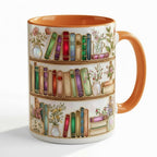 Personalized Floral Book Mug, Faux Stained-Glass Style Mug, Book Lover Gift, 2D Flat Ceramic Mug - image 2