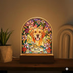 Custom Dog Memorial Acrylic Stained Glass Night Light, Personalized Bedroom LED Decor Sign,  Dog Remembrance Gift ,Gift for Pets, Memorial