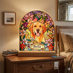 Custom Dog Memorial Acrylic Stained Glass Night Light, Personalized Bedroom LED Decor Sign,  Dog Remembrance Gift ,Gift for Pets, Memorial - image 6