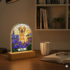 Custom Dog Memorial Acrylic Stained Glass Night Light, Personalized Bedroom LED Decor Sign,  Dog Remembrance Gift , Pet Portrait From Photo - image 2