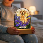 Custom Dog Memorial Acrylic Stained Glass Night Light, Personalized Bedroom LED Decor Sign,  Dog Remembrance Gift , Pet Portrait From Photo - image 4