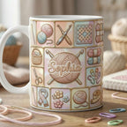 Custom Name Crochet Faux 3D Effect Mug, Knitting Lover Gift - image 2