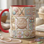 Custom Name Crochet Faux 3D Effect Mug, Knitting Lover Gift - image 4