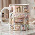 Personalized Makeup Artist Faux 3D Effect Mug, Makeup Accent Coffee Mug, Beauty Lover Gift Mug - image 3