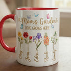Personalized Mom Flower Mug, Mothers Day Gift for Mom, Custom Birth Flower Planter with Kids Names, Faux 3D - image 3