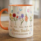 Personalized Mom Flower Mug, Mothers Day Gift for Mom, Birth Flower Planter with Kids Names, Faux 3D - image 3