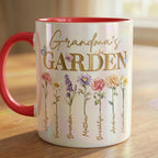 Personalized Mom Flower Mug, Mothers Day Gift, Birth Flower Planter with Kids Names, Faux 3D - image 5