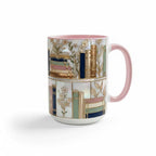 Personalized Floral Bookshelf Coffee Mug, Faux Stained Glass Style Ceramic Mug Book Lover gift - image 7