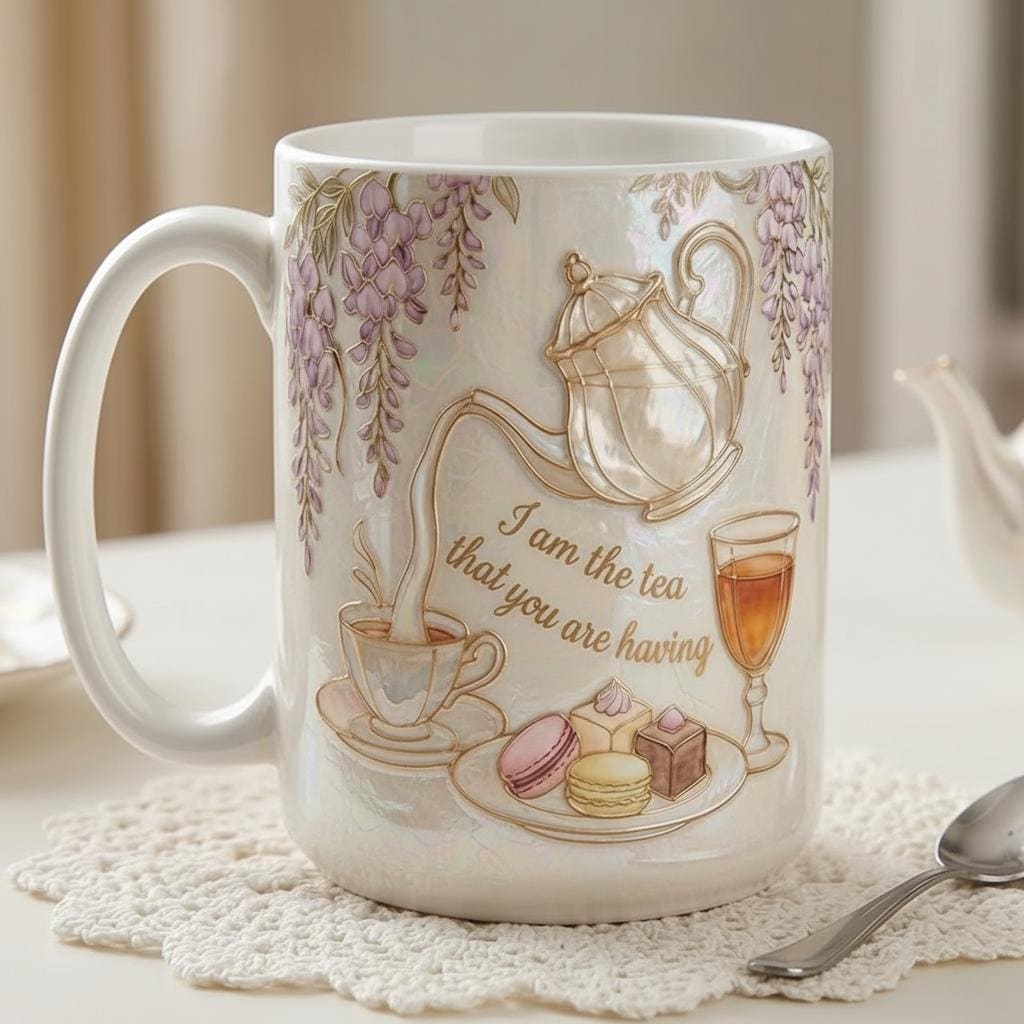 I Am The Tea That You Are Having Faux 3D Accent Mug, Bookish Tea Lover Gift, Romance Reader Accent Mug, BookTok Cup - image 6