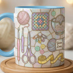 Personalized Crochet Faux 3D Effect Mug, Knitting Lover Gift, Crochet Lover - image 5