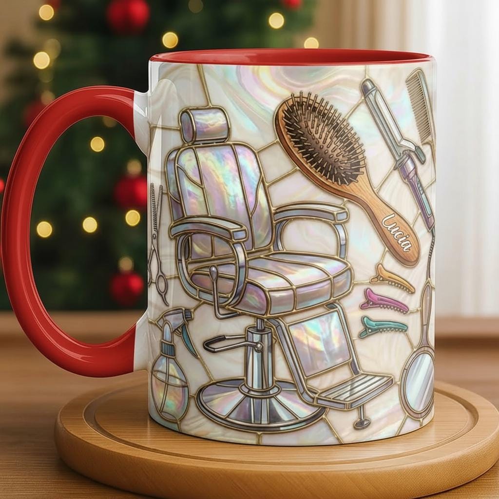 Custom Name Hairstylist Mug, Faux 3D Effect Mug, Gift for Hairdresser, Hair Dresser Gift - image 4