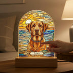 Personalized Dog Memorial Acrylic Stained Glass Night Light, Custom Pet Photo Gift, Bedroom LED Decor Sign, Dog Remembrance Gift - image 3