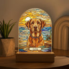 Personalized Dog Memorial Acrylic Stained Glass Night Light, Custom Pet Photo Gift, Bedroom LED Decor Sign, Dog Remembrance Gift - image 2