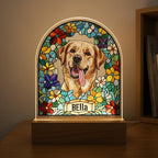 Custom Dog Memorial Acrylic Stained Glass Night Light, Custom Pet Photo Gift, Personalized Bedroom LED Decor Sign, Dog Remembrance Gift - image 2