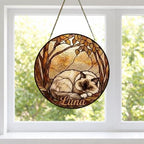 Custom Ragdoll Cat Sleeping Stained Glass Suncatcher: Cat Lover Gift - image 2