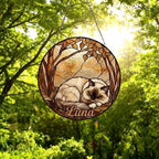 Custom Ragdoll Cat Sleeping Stained Glass Suncatcher: Cat Lover Gift - image 6