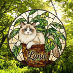 Custom Ragdoll  Cat Stained Glass Window Hanging for Plant Lovers, Cozy Sunlit Home and Garden Decor, gift for cat lover - image 6