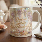 Dearest Gentle Reader Mug, Faux 3D Effect Design, Bookish Tea Romance Reader Gift - image 2