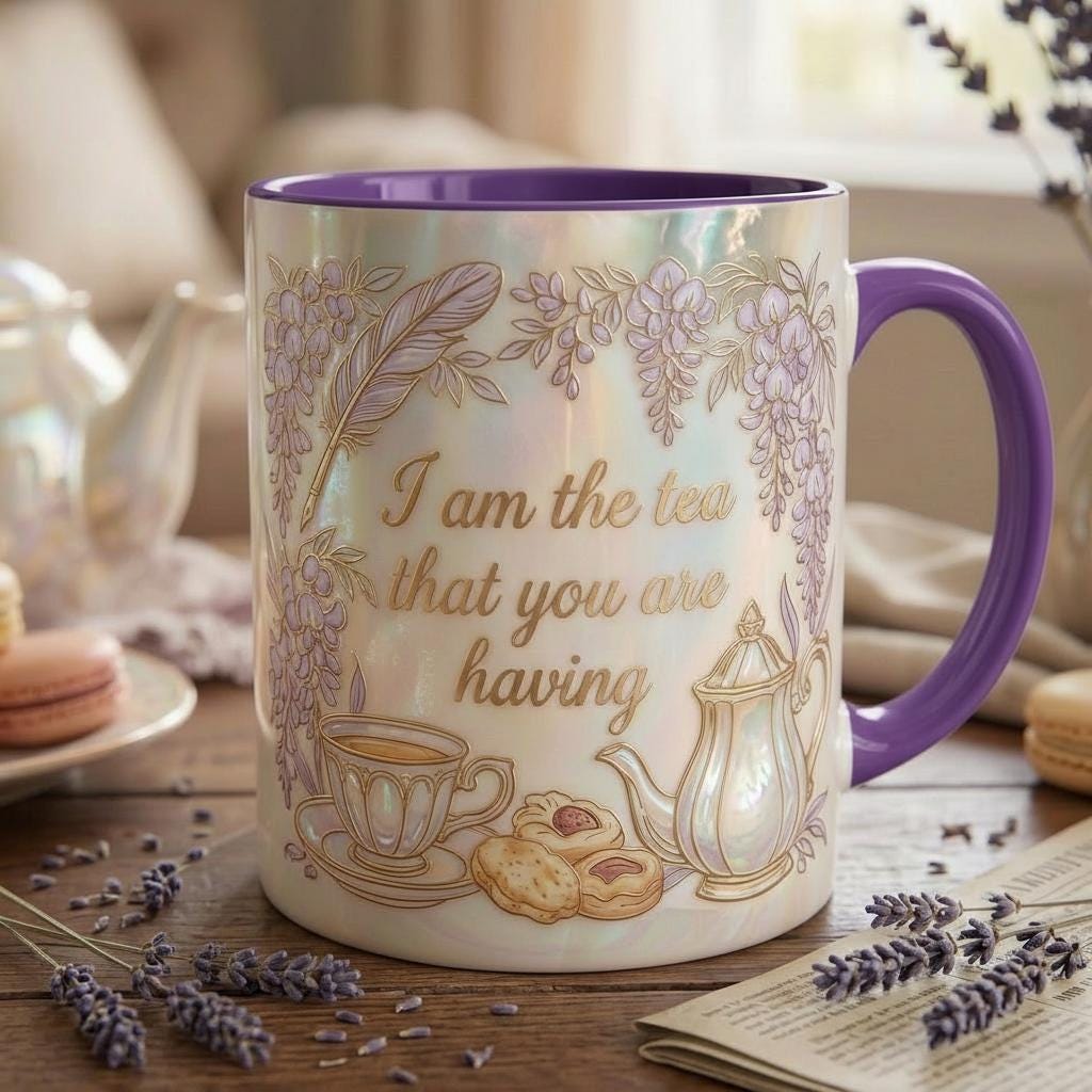 I Am The Tea You Will Be Having Mug, Faux 3D Effect Mug, Bookish Tea Romance Reader Gift - image 3