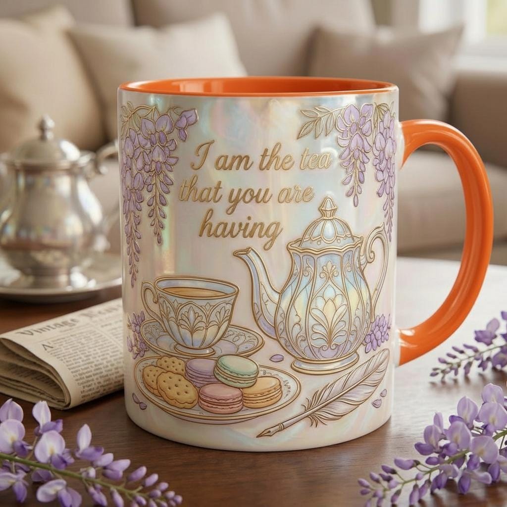 I Am The Tea You Will Be Having Faux 3D Effect Mug, Bookish Tea Romance Reader Gift - image 3