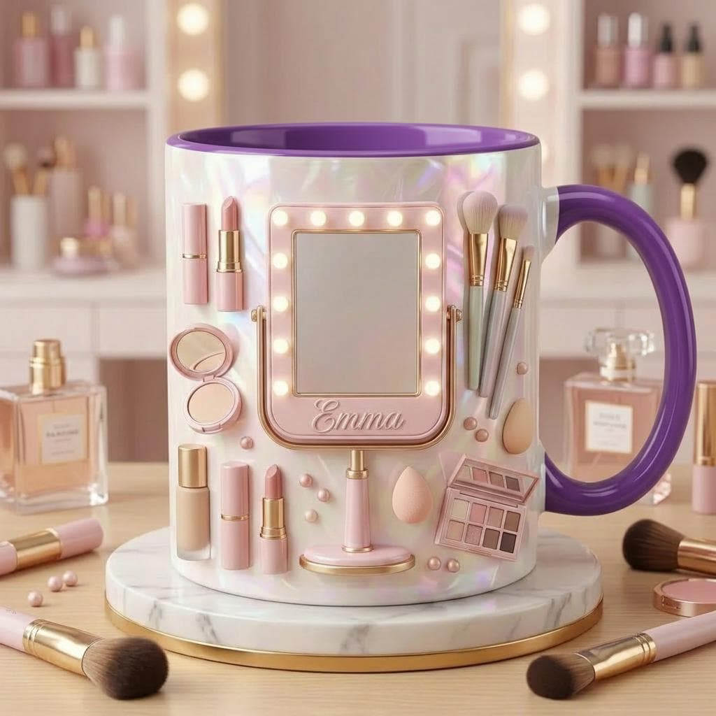 Personalized Makeup Artist Faux 3D Effect Mug, Beauty Lover Gift - image 4