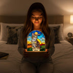 Personalized Cat Memorial  Acrylic Stained Glass Night Light, Cat With Name, Custom Pet Image Gift, Loss of Pet Sympathy Gift - image 4