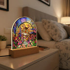Personalized Cat Memorial Acrylic Stained Glass Night Light, Custom  Cat With Name and Image Gift, Loss of Pet Sympathy Gift - image 2