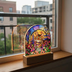 Personalized Cat Memorial Acrylic Stained Glass Night Light, Custom  Cat With Name and Image Gift, Loss of Pet Sympathy Gift - image 4