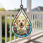 Personalized Dog Memorial Suncatcher, Custom Dog Photo Gift, Teardrop Dog Memorial Suncatcher, Dog Loss Keepsake, pet sympathy gift - image 2