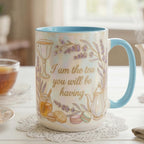 I Am The Tea You Will Be Having Mug, Faux 3D Lavender Design, 2D Flat Bookish Tea Romance Reader Gift - image 4