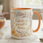 I Am The Tea You Will Be Having Mug, Faux 3D Lavender Design, 2D Flat Bookish Tea Romance Reader Gift - image 3