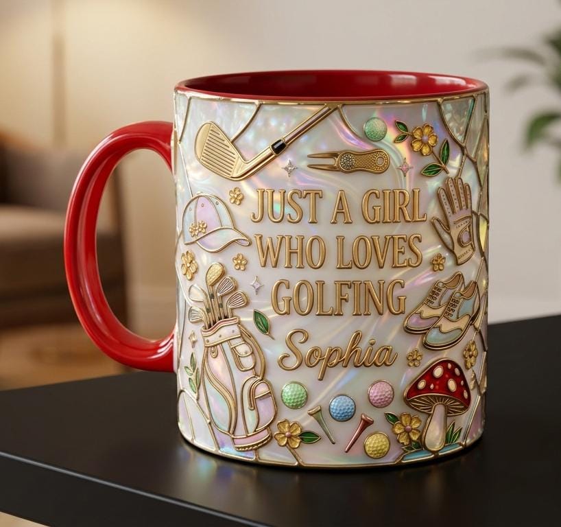Personalized Golf Lover Mug, Custom Golfer Coffee Mug, Sports Gift for Her, Just a Girl Who Loves Golfing - image 3