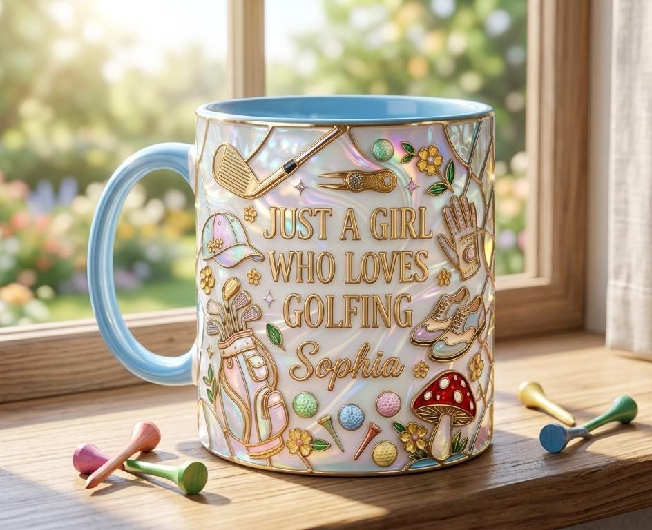 Personalized Golf Lover Mug, Custom Golfer Coffee Mug, Sports Gift for Her, Just a Girl Who Loves Golfing - image 4
