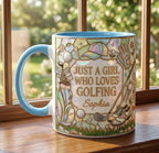 Personalized Golf Lover Mug, Custom Golfer Coffee Mug, Sports Gift for Her, Just a Girl Who Loves Golfing - image 3