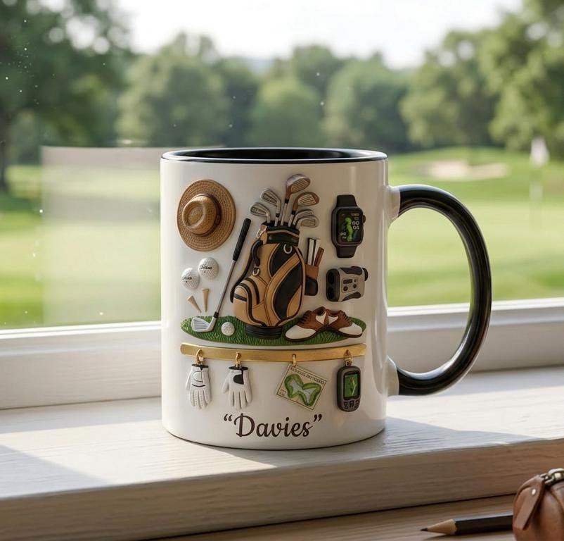 Personalized Golf Lover Mug, Custom Golfer Coffee Mug, Sports Gift for Him Her - image 3